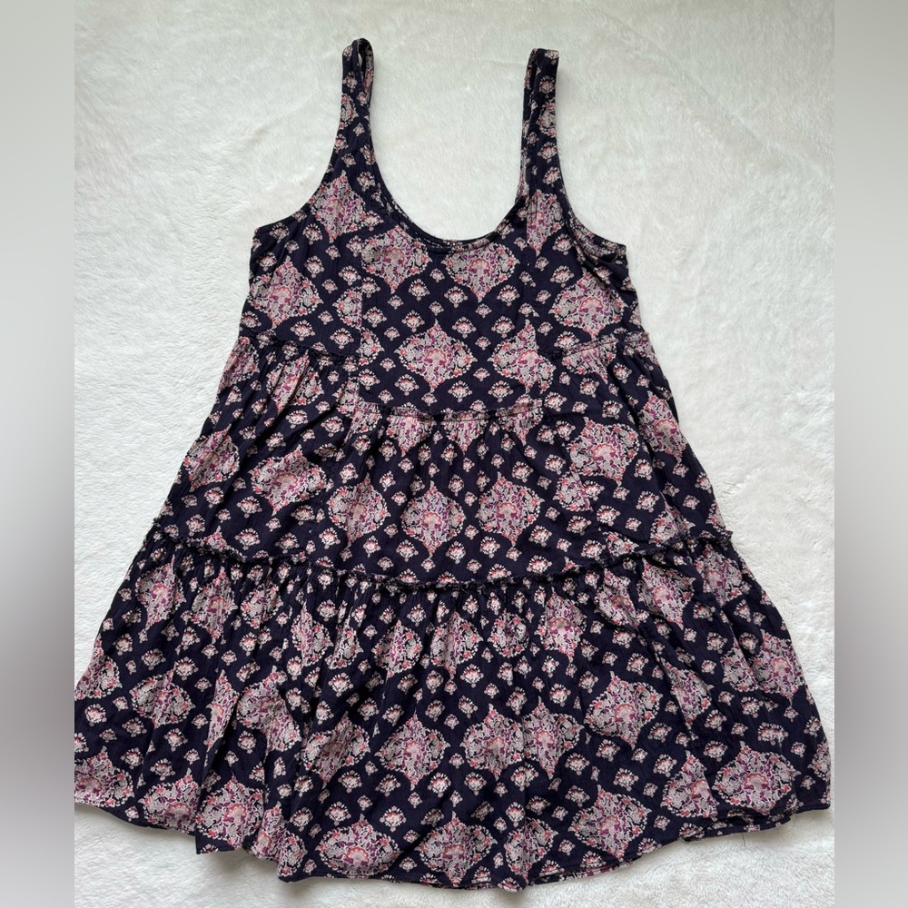 American Eagle Outfitters Purple Flowy Mini‎ Dress Women Small Bohemian Beach - Picture 2 of 10